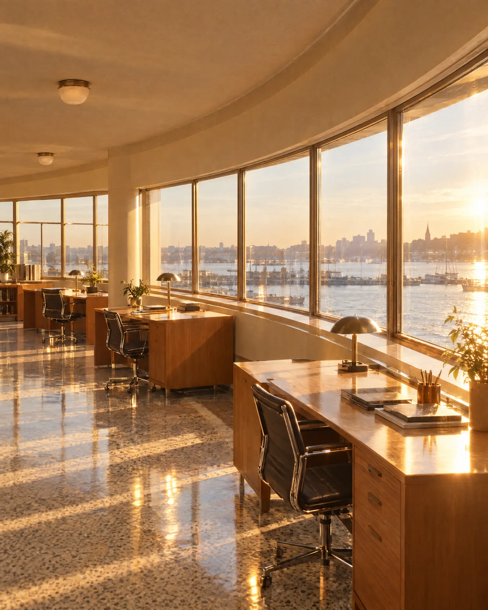 The new floors keep the long ribbon windows