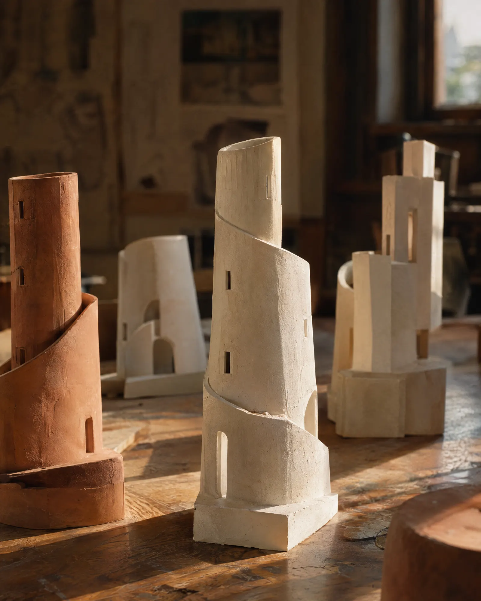 Study models on the workshop tables in Rotterdam